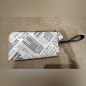 Lululemon Athletica Black and White Newsprint Wallet